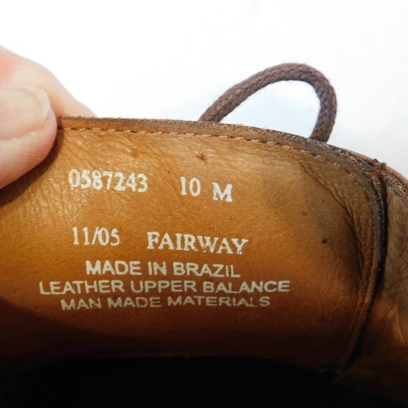 Bass Derby Style Round Full Wing Tip Toe Mens Size 10M Brown Leather Dress Shoes - Picture 10 of 13